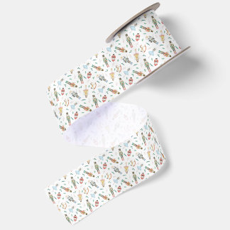 Nutcracker Watercolor Satin Ribbon