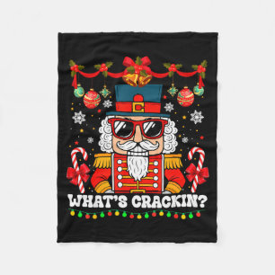 Nutcracker What's Crackin Funny Christmas Men Wome Fleece Blanket