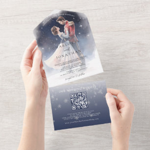 Nutcracker Whimsical Fairytale Winter Wedding All In One Invitation