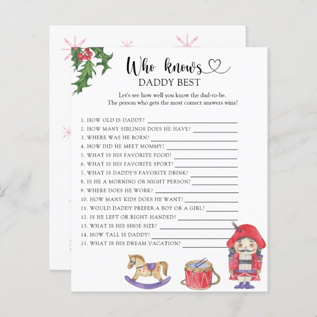 Nutcracker - Who knows daddy best game (Front/Back)