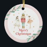 Nutcracker Winter Ballet Christmas Ceramic Tree Decoration<br><div class="desc">Nutcracker ballet winter snowflakes christmas ornament.</div>
