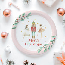 Nutcracker Winter Ballet Christmas Paper Plate