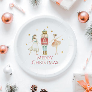 Nutcracker Winter Ballet Christmas Paper Plate