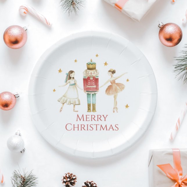 Nutcracker Winter Ballet Christmas Paper Plate (Creator Uploaded)
