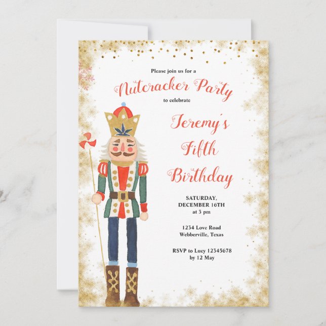 Nutcracker Winter Birthday Boy Invitation (Front)