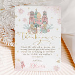 Nutcracker Winter Onederland 1st Birthday Blonde Thank You Card<br><div class="desc">Personalise this sweet pink winter onederland first birthday party thank you card with your party details easily and quickly, simply press the Edit Using Design Tool button to further re-arrange and format the style and placement of the text.  Featuring whimsical characters from the Nutcracker in sweet pastel colours. A perfect...</div>