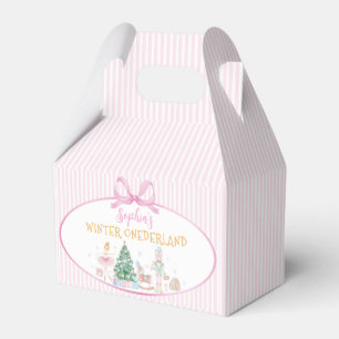 Nutcracker Winter Onederland Pink Bow Birthday Favour Box