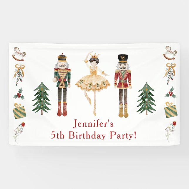 Nutcracker winter wonderland birthday party banner (Horizontal)