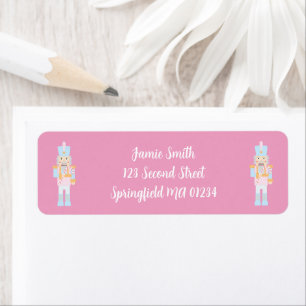 Nutcracker with a Candy Cane Return Address Label