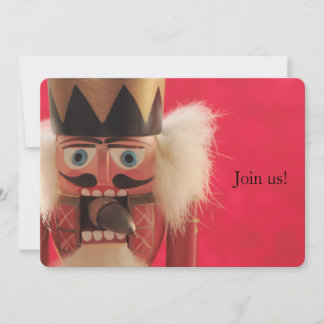 Nutcracker with acorn Christmas party Invitation