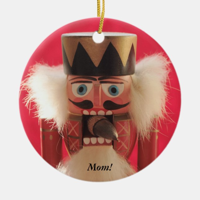 nutcracker with acorn round ornament (Front)