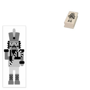 Nutcracker with Candy Cane  Rubber Stamp