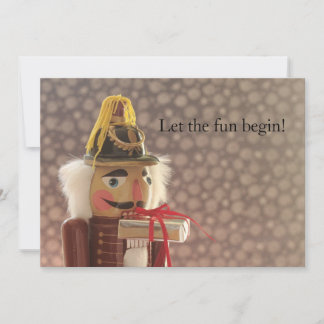 Nutcracker with silver gift fun invitation