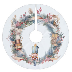 Nutcracker Wreath Elegant Christmas Tree Skirt