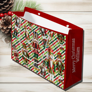 Nutcrackers Add Name Large Christmas Gift Bag