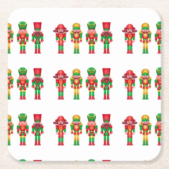 Nutcrackers Christmas decoration  Square Paper Coaster (Front)
