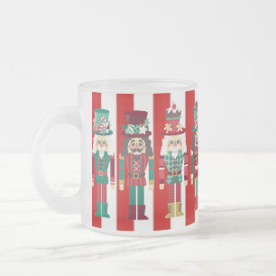 Nutcrackers Christmas Frosted Glass Coffee Mug