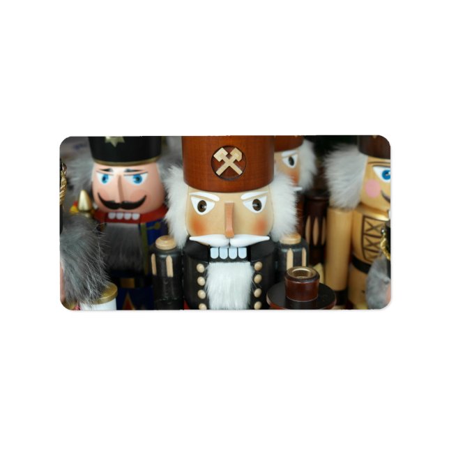 Nutcrackers Christmas Holiday Xmas Design Label (Front)