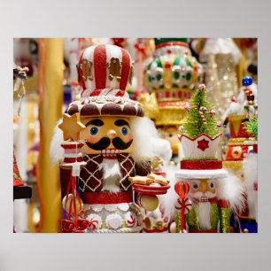 Nutcrackers Colourful Christmas Ready To Frame Poster