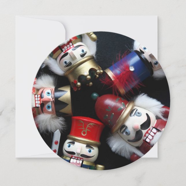 Nutcrackers heads together Christmas party Invitation (Front)