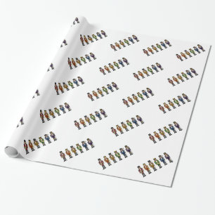 Nutcrackers in Rainbow Colours Wrapping Paper