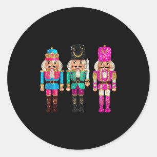 Nutcrackers Merry Christmas Funny Xmas Men Women Classic Round Sticker