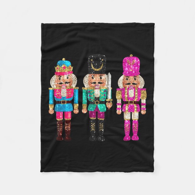 Nutcrackers Merry Christmas Funny Xmas Men Women  Fleece Blanket (Front)