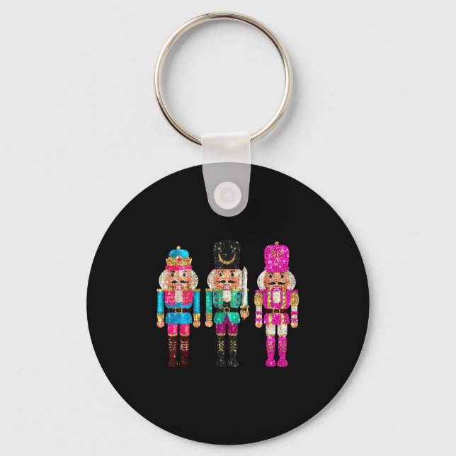 Nutcrackers Merry Christmas Funny Xmas Men Women  Key Ring (Front)