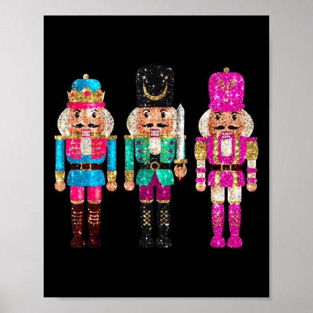 Nutcrackers Merry Christmas Funny Xmas Men Women  Poster (Front)