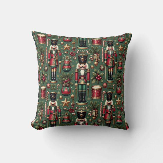 Nutcrackers Pattern Throw Pillow (Front)