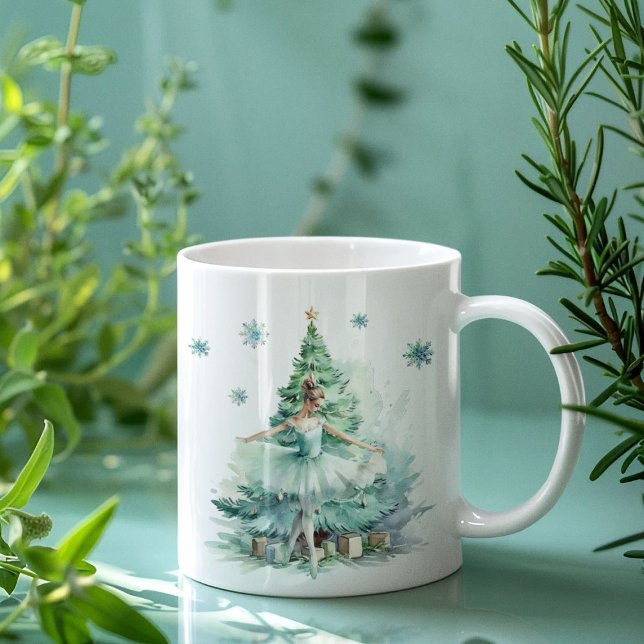 Nutcraker Mint Ballerina Personalised Christmas Coffee Mug (Creator Uploaded)