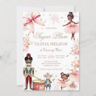 Nutcraker Sugar Plum Fairy Winter Birthday Invitation