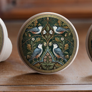 Nuthatch Bird Ceramic Pull Knob