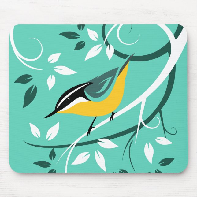 Nuthatch Bird In Tree Mouse Mat (Front)