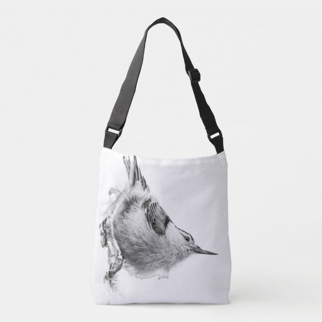 Nuthatch High‑Key Bird Crossbody Bag (Front)