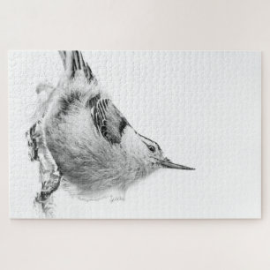 Nuthatch, High-key Bird Photography Jigsaw Puzzle