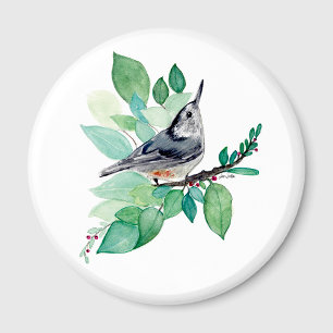 Nuthatch On Branch Magnet
