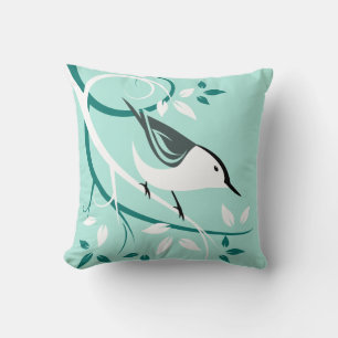 Nuthatch On Tree Branch Cushion