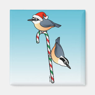Nuthatch Santa Magnet
