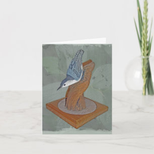 Nuthatch Woodcarving Note Card