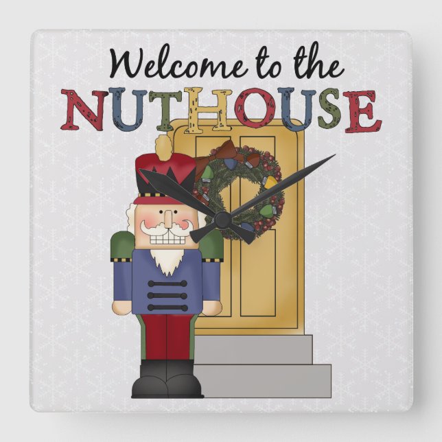 Nuthouse Christmas Wall Clock (Front)