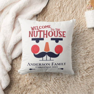 Nuthouse Funny Christmas Nutcracker Cushion