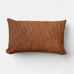 Nutmeg Leather Lumbar Cushion