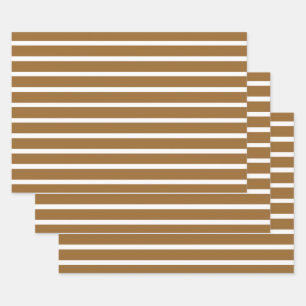 Nutmeg Neutral Stripes Wrapping Paper Sheet