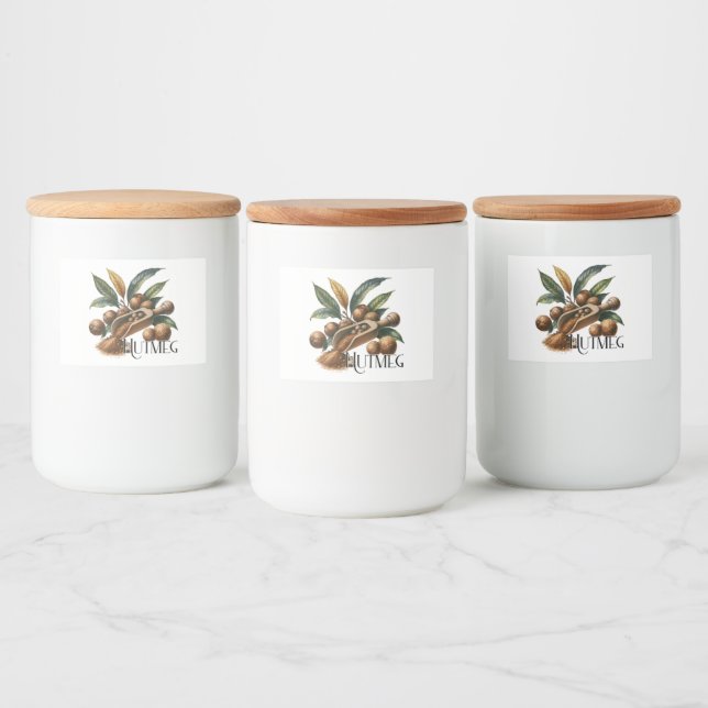 Nutmeg Spice Label – Rustic Pantry Design (Bottles)