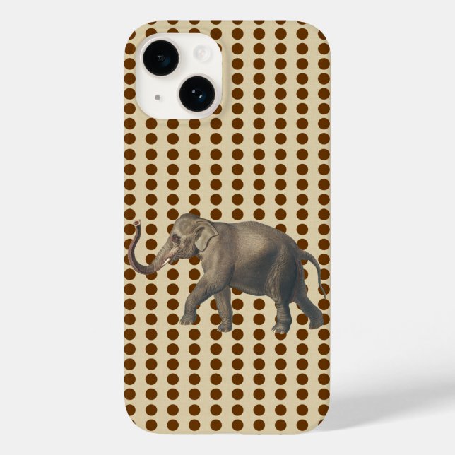 Nutmeg Spice Moods Dots with Elephant Case-Mate iPhone Case (Back)