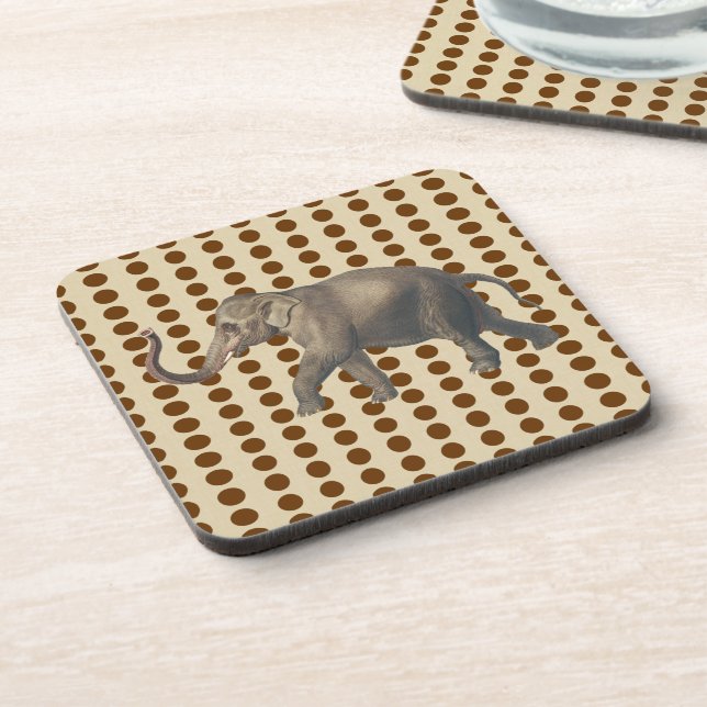 Nutmeg Spice Moods Dots with Elephant Coaster (Left Side)