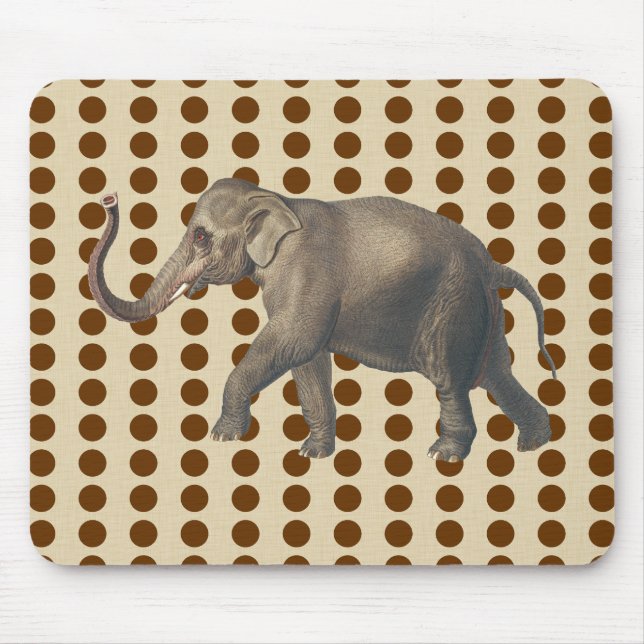 Nutmeg Spice Moods Dots with Elephant Mouse Mat (Front)