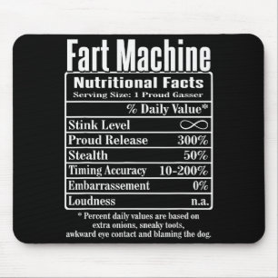 Nutrion Facts Fart Machine Dad Jokes Funny Farting Mouse Mat