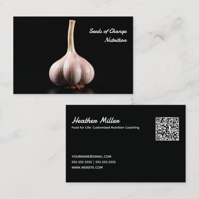 Nutrition Coach Customised QR Business Card (Front/Back)